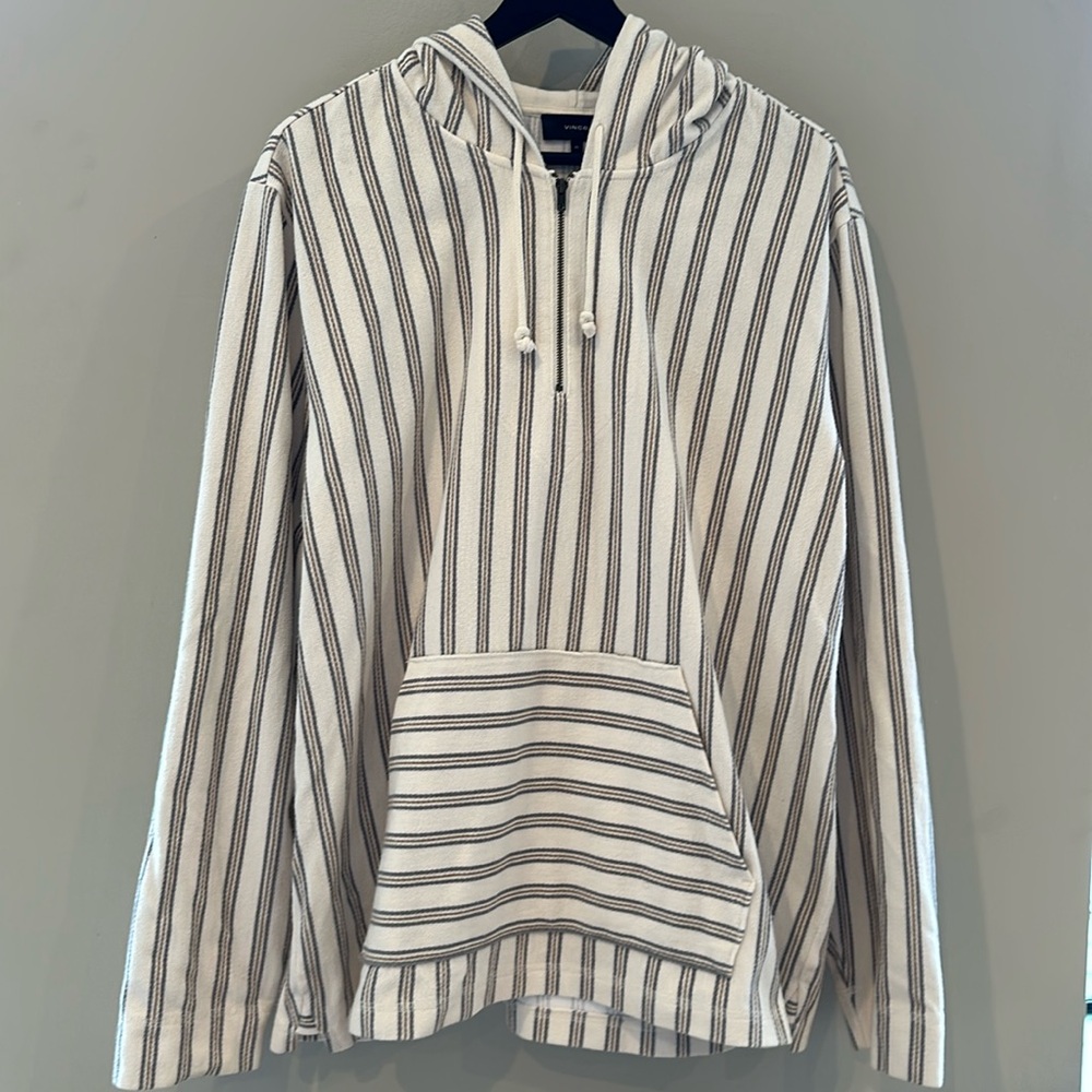 Vince textured striped pullover hoodie, XL
